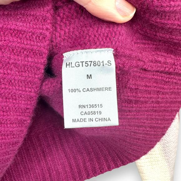 Harper Lane NWT 100% Cashmere Pink Color Block Knit Soft Wide Sleeves Sweater - Picture 6 of 6